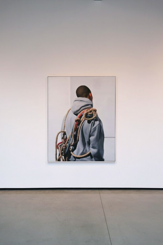 man in white and black coat sitting on chair