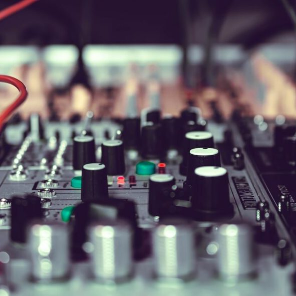 gray audio mixer close-up photo